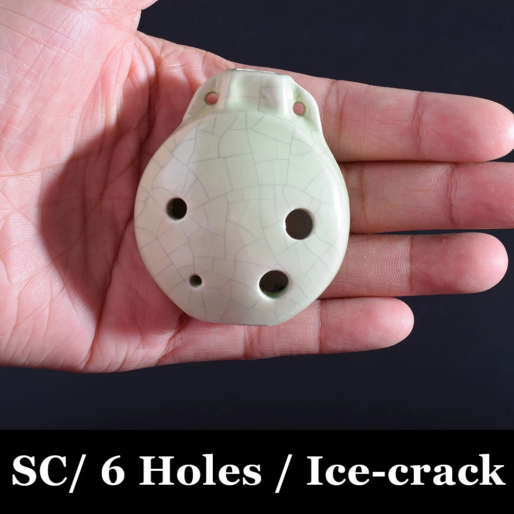 

Chinese Ceramic Ocarina Flute Toy Musical Instruments Ice-crack 6 Holes SC Flauta Wind Instruments Beginners Kids Gift Soprano C