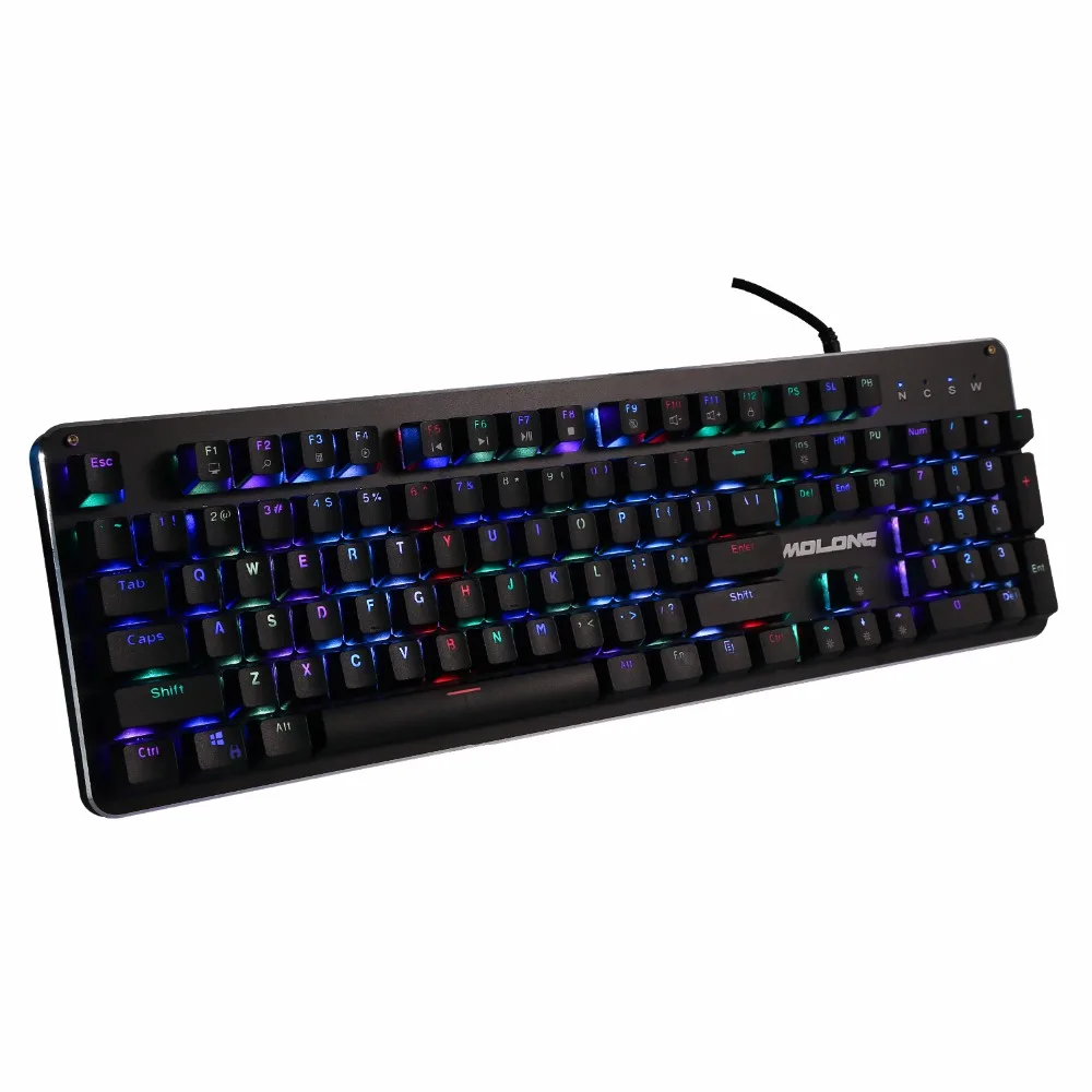Механическая игровая клавиатура RGB со светодиодной подсветкой 104 клавиши синий