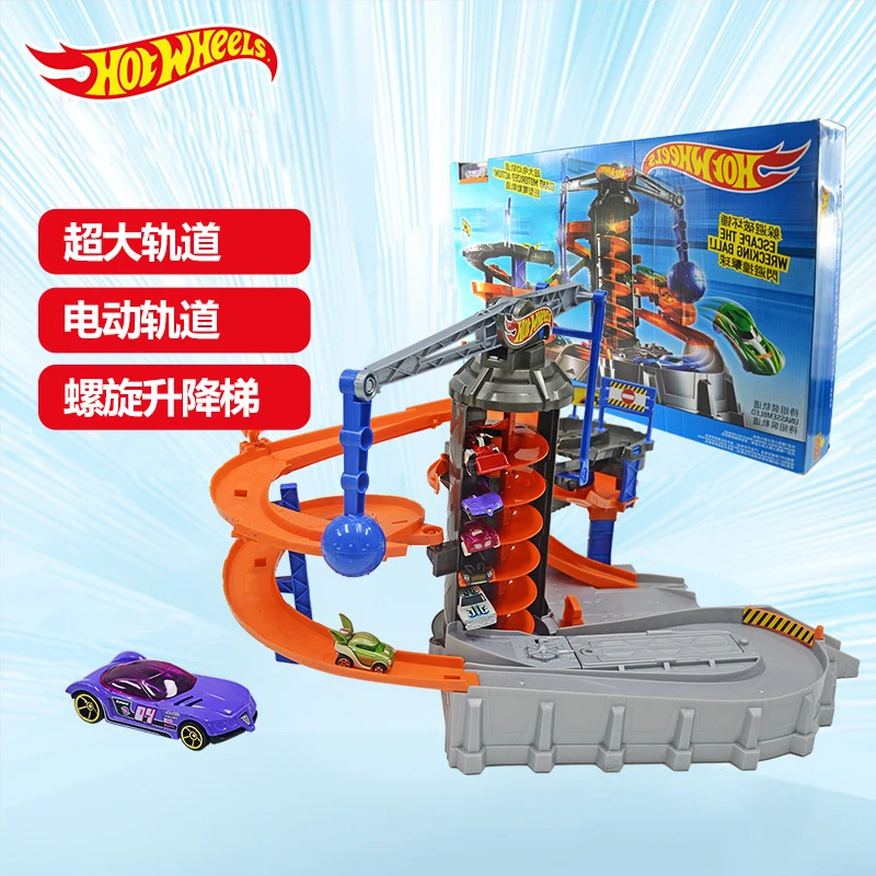 Hot Wheels город Приключения Электрический сцена трек набор DPD88 развивающая игрушка для мальчиков гигантский моторизованный действие DPD88 лучший подарок на день рождения