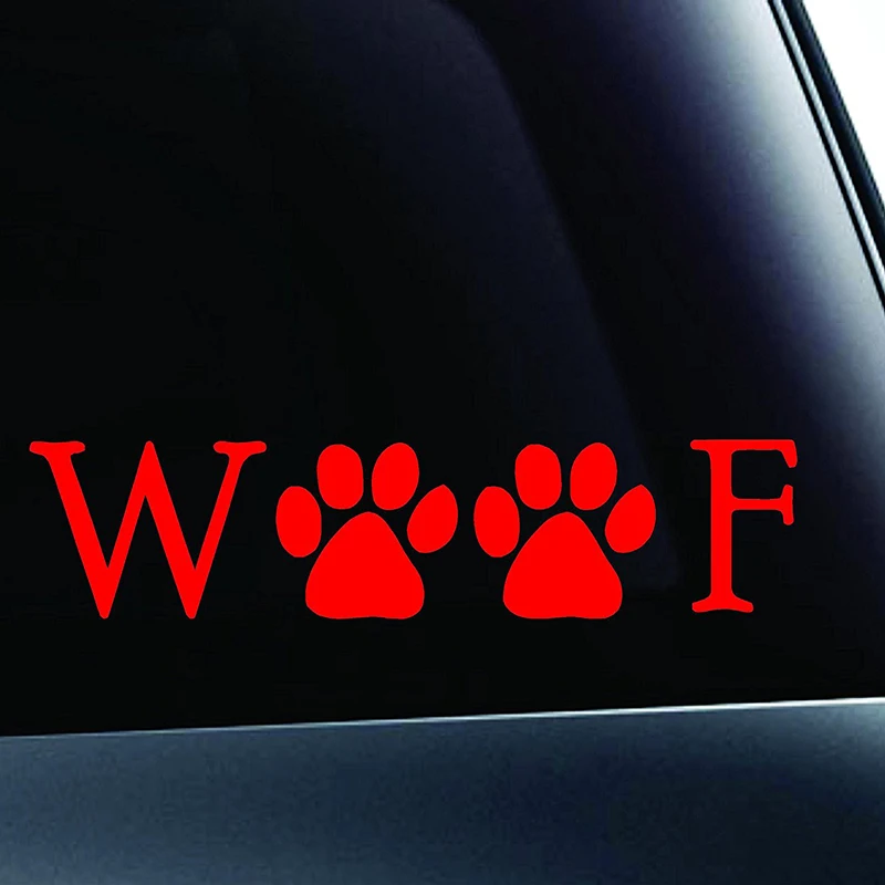 Woof наклейки с надписью Собачка веселая наклейка на автомобиль грузовик окно