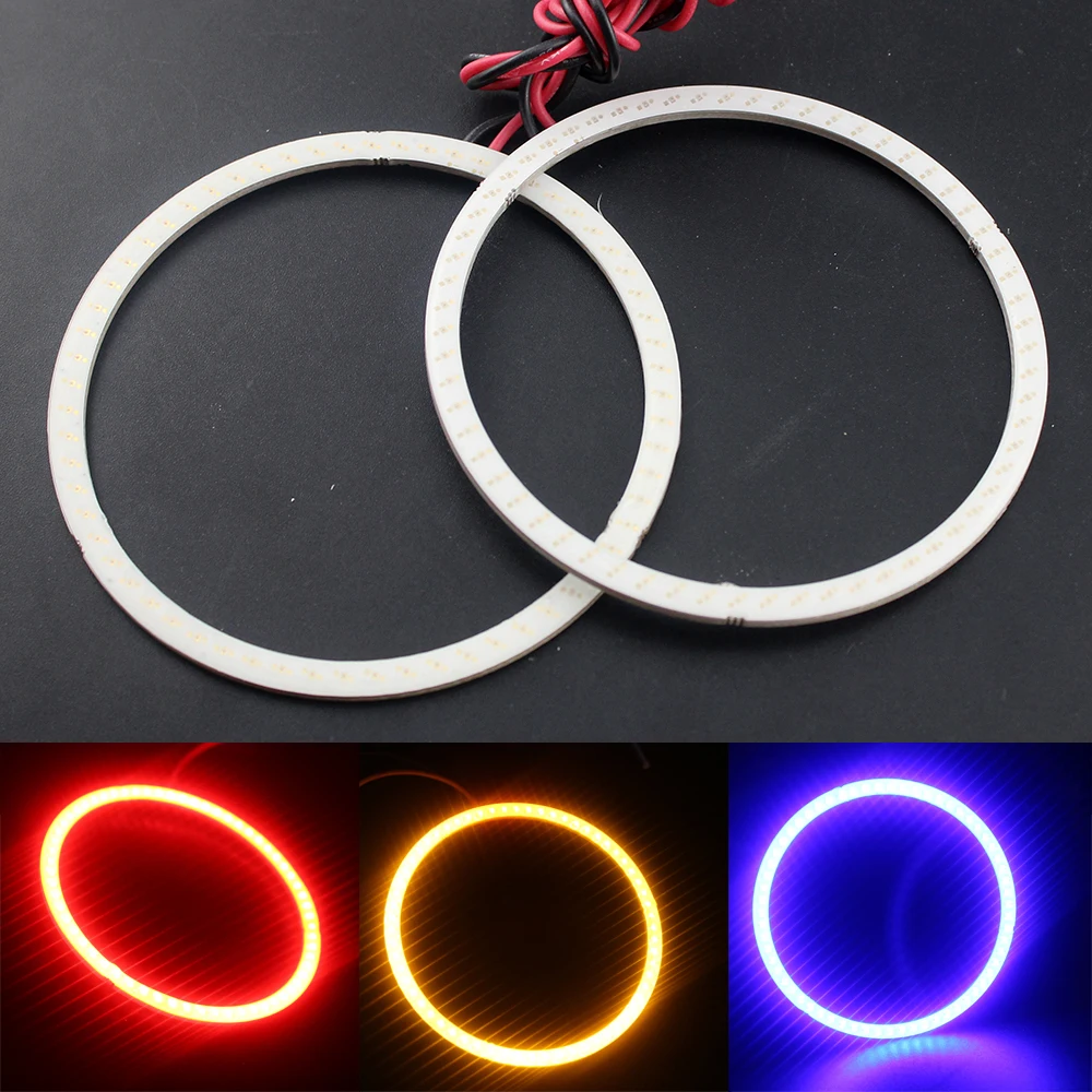 YM E Bright 2 пары (4 шт.) 70 мм COB 60 SMD LED DC 12V автомобильная фара Angel Eye Halo Кольцо ангельские