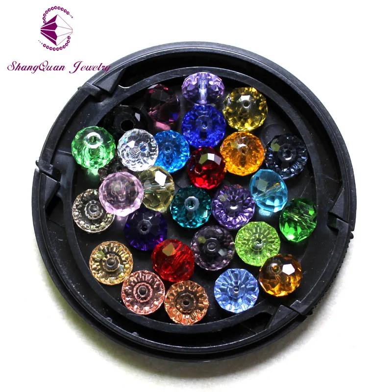 

Birthstone color 6x8mm Faceted Beads Crystal Glass Seed Beads For Jewelry Making Bracelet Spacer