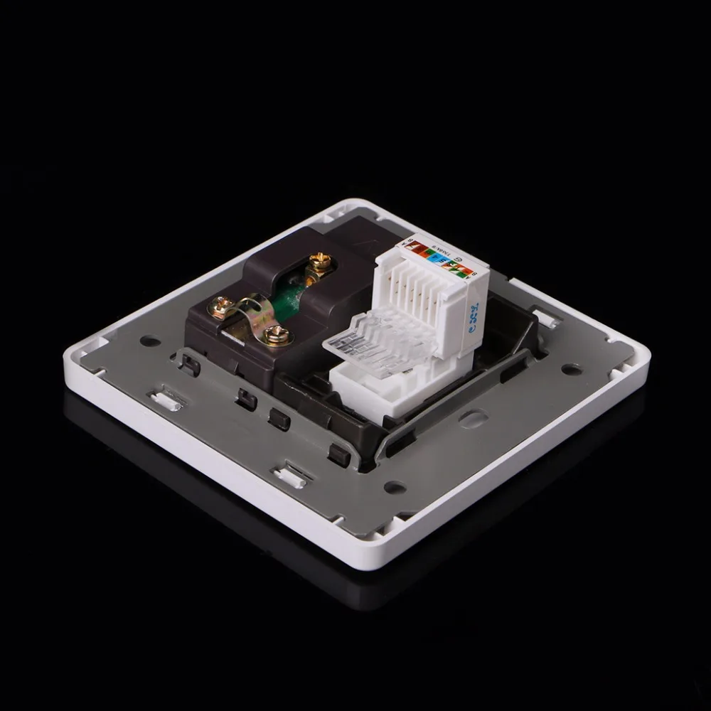 Сетевой адаптер RJ45 + ТВ антенна коаксиальное настенное крепление выход Лицевая