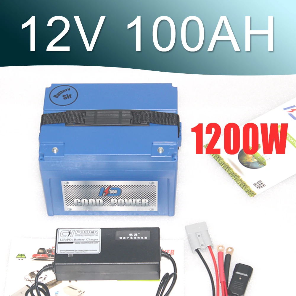 Новый защитный литий ионный аккумулятор большой емкости 12 В 100 ач с чехлом из АБС