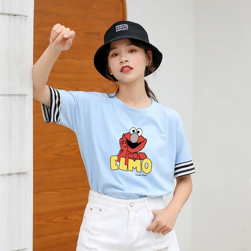 Новинка хлопковая Футболка Harajuku Kawaii Милые Забавные топы с принтом в виде героев