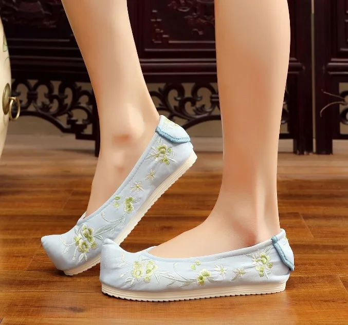 style 5 blue NINGUTA/Китайская традиционная обувь на плоской подошве с вышивкой; женская обувь с бантом; классическая женская обувь на плоской подошве - Цвет: style 5 blue