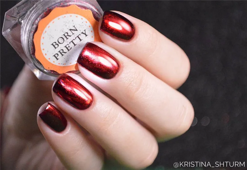 BORN PRETTY 3 коробки 0,5 г Черный Серебряный Красный зеркальный лак для ногтей порошок хром пигмент пыль украшение с бесплатной Силиконовая ручка