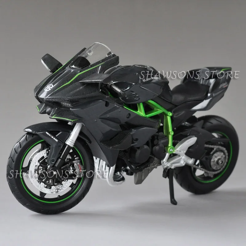 Литая модель мотоцикла игрушки Maisto 1:12 Kawasaki Ninja H2 Спорт велосипед миниатюрная копия черный