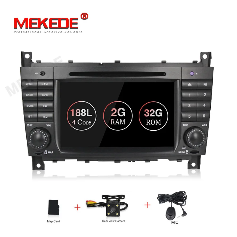 CAR DVD CAMERA MEKEDE Android 9,1 2+ 32G 2 DIN автомобильный DVD gps для Mercedes/Benz W203 W209 W219 A-Class A160 C-Class C180 C200 CLK200 Радио стерео - Цвет: CAR DVD CAMERA