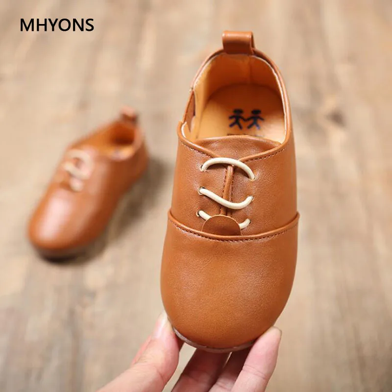 MHYONS/2019 Новинка детская кожаная обувь для мальчиков и девочек Винтаж принцессы