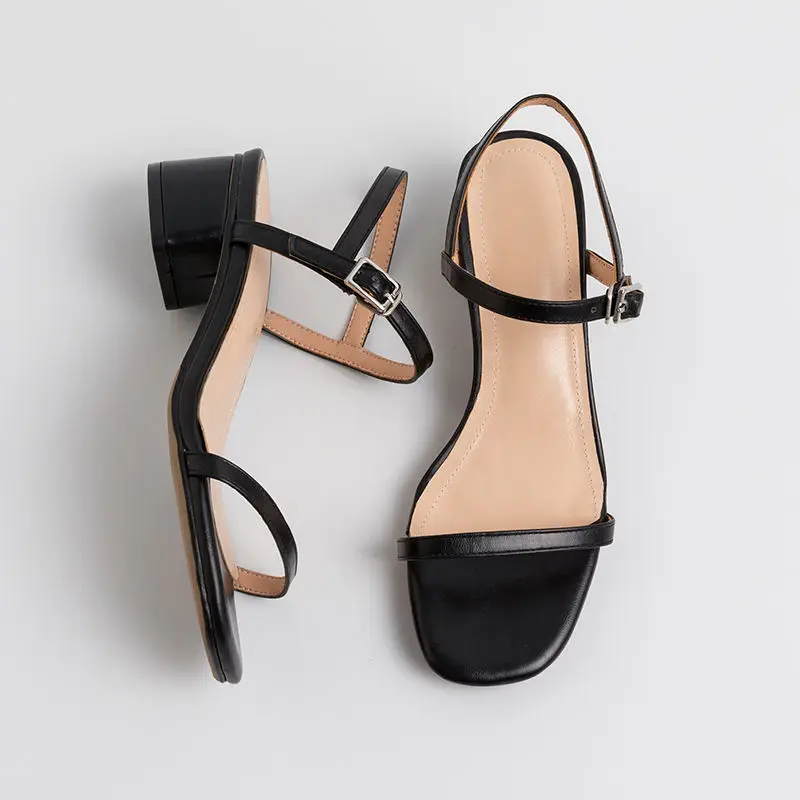 Новинка женские босоножки из натуральной кожи с ремешком на щиколотке Летняя