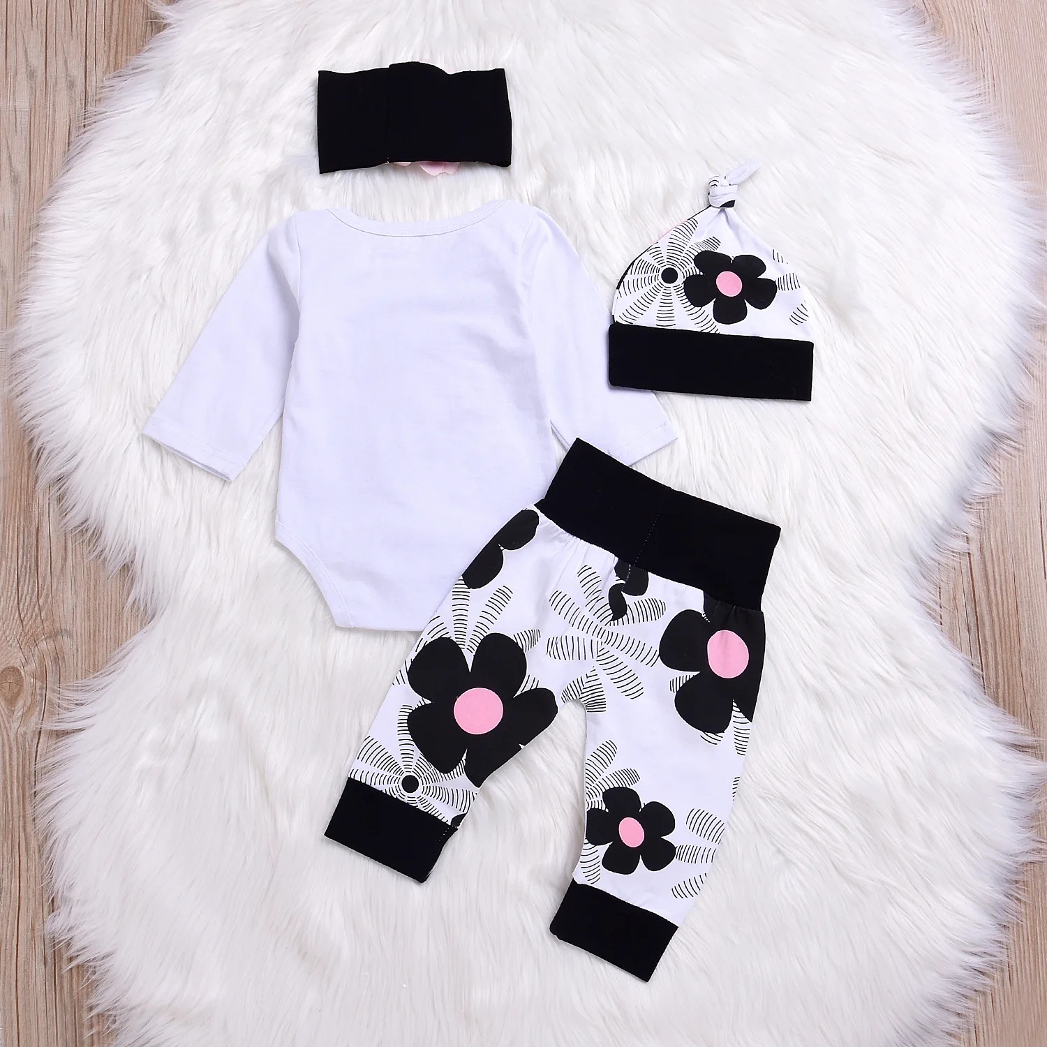 Toddler Infant Baby Girls Letter Floral Print Romper Jumpsuit Pants Outfits Set roupa Newborn roupas infantis menina | Детская одежда и