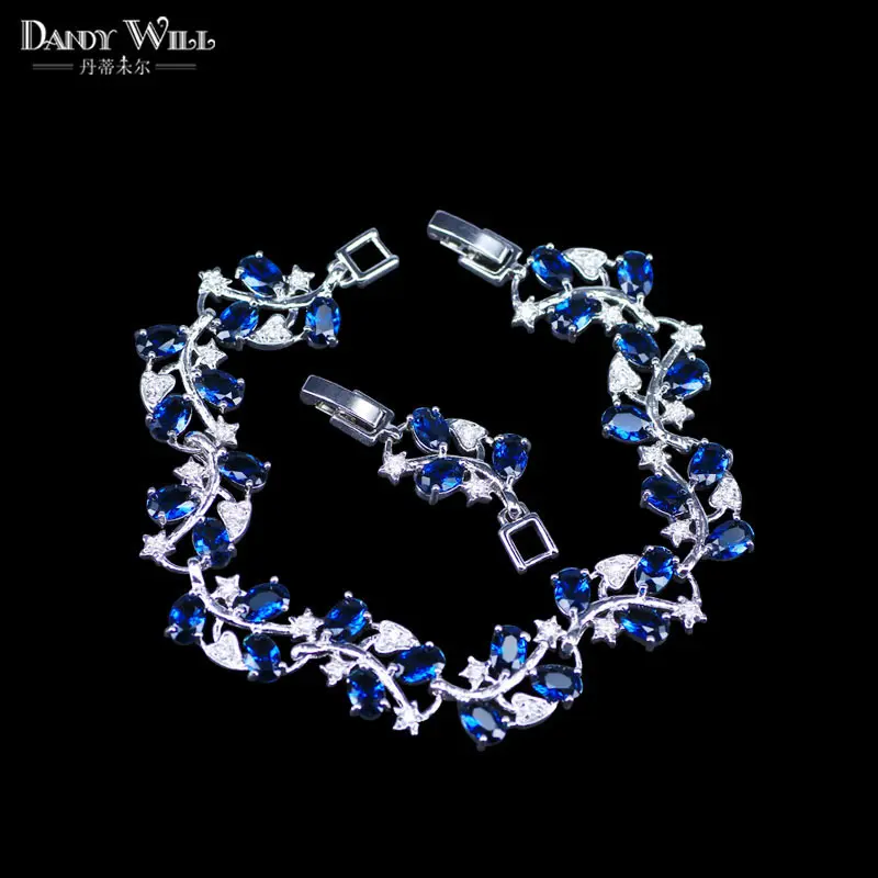 Красивые 5 цветов на выбор модные женские браслеты серебряного цвета с фианитом