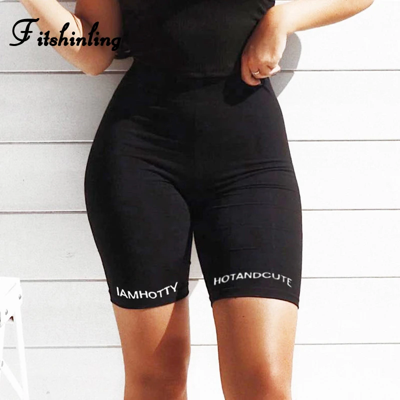 Fitshinling бодибилдинг фитнес женские байкерские шорты athleisure harajuku тонкие