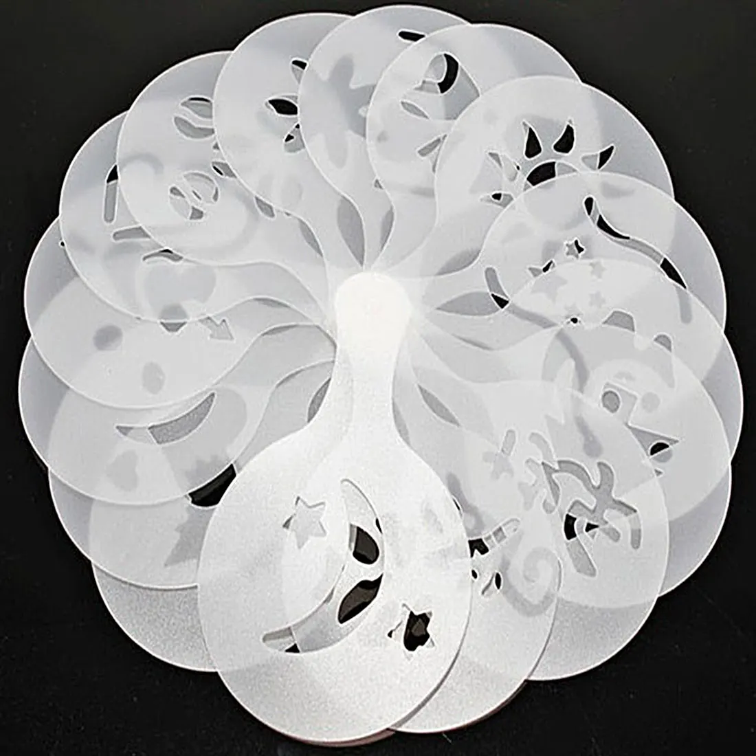 16 шт. трафареты для кофе декора Пластиковые Красивые шаблон распыления пены кафе