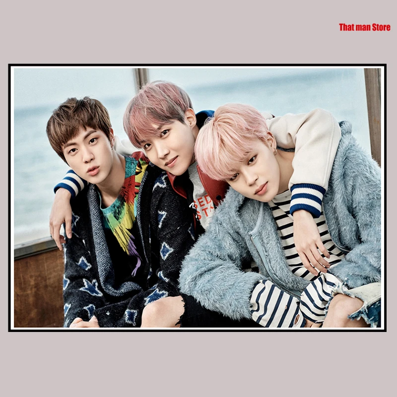 Kpop bangtan плакаты ясное изображение наклейки на стену украшение дома высокое качество принты RM Jimin Jin бумага с покрытием - Цвет: Сливовый