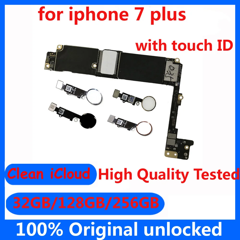 Оригинальная разблокированная материнская плата для iphone 7 plus p Plus с/без touch ID 32 Гб