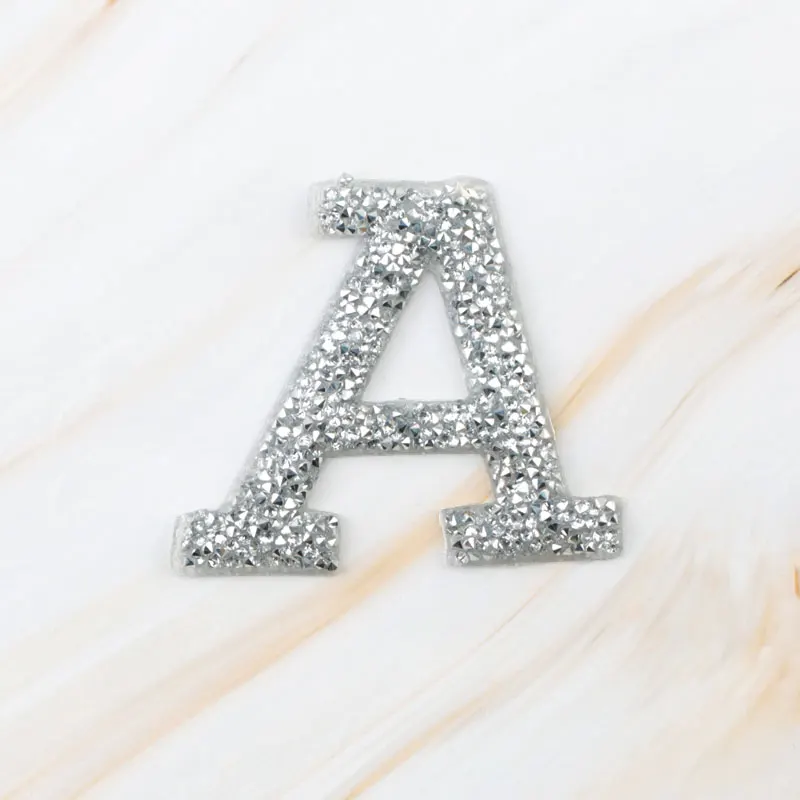 A A-Z, 1 шт., Английский алфавит, стразы, железные нашивки для одежды, горячая фиксация, аппликация, одежда, обувь, сумки, украшение, нашивка, сделай сам - Цвет: A