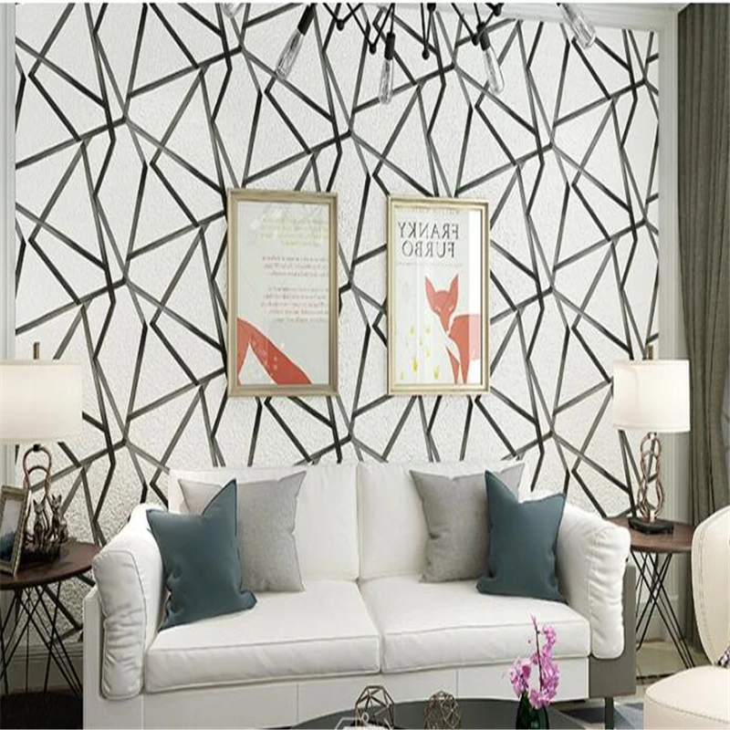 

beibehang papel de parede Non-woven modern minimalist bedroom wallpaper 3D prism wallpaper for walls 3 d Decorative mural