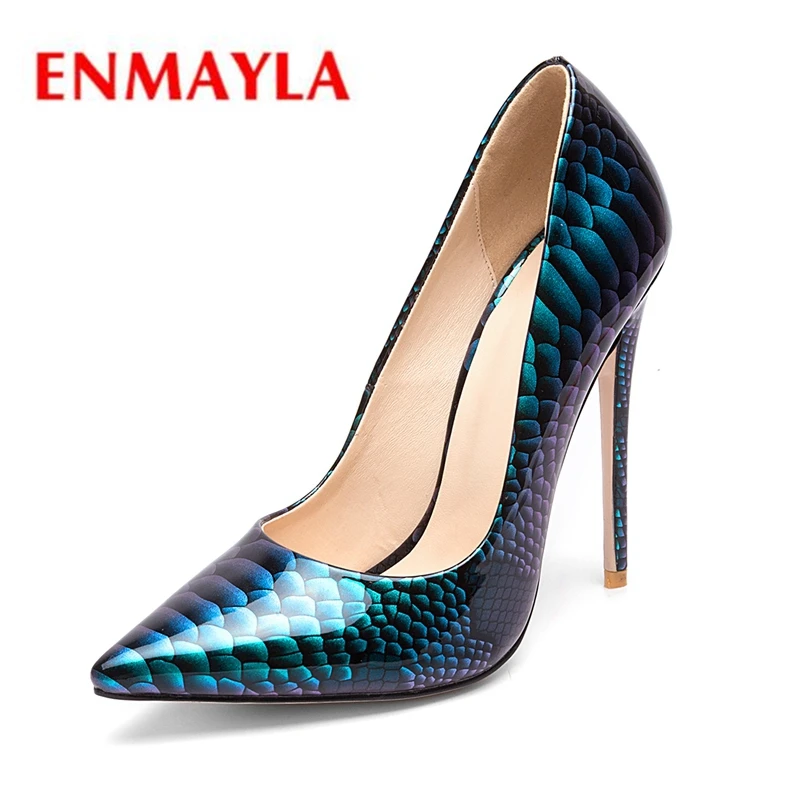 

ENMAYER Pointed Toe Casual Slip-On Thin Heels High Heel Shoes Women Shoes Zapatos Mujer Tacon Size 34-43 ZYL2158