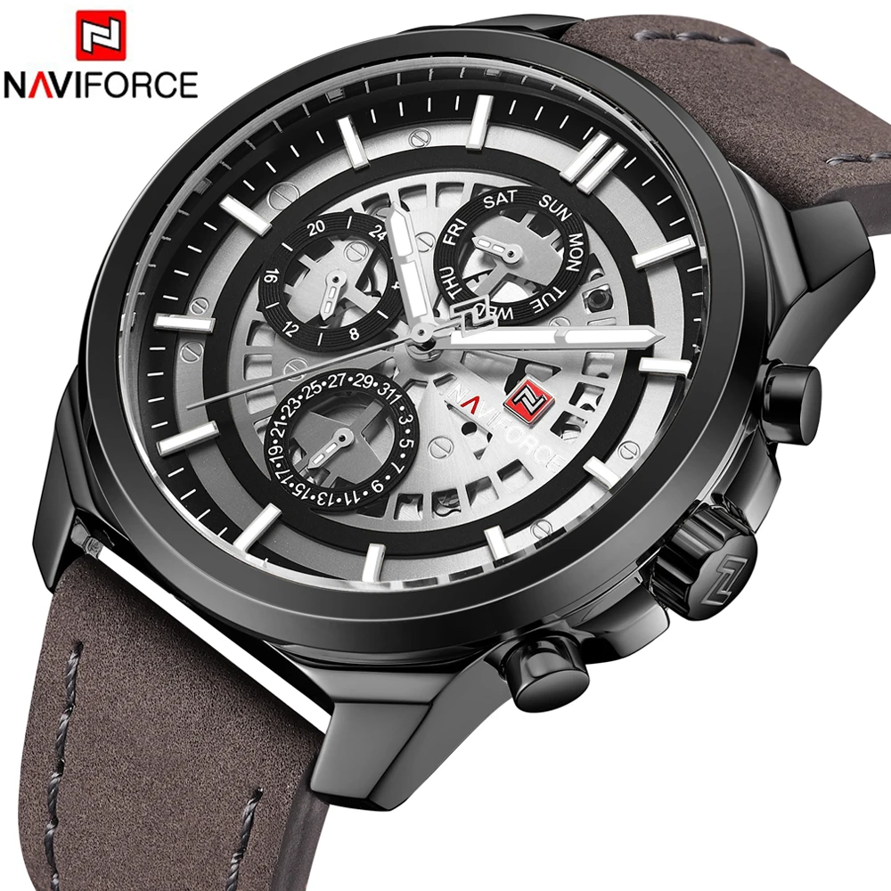 NAVIFORCE Мужские часы с циферблатом уникальный дизайн роскошные брендовые