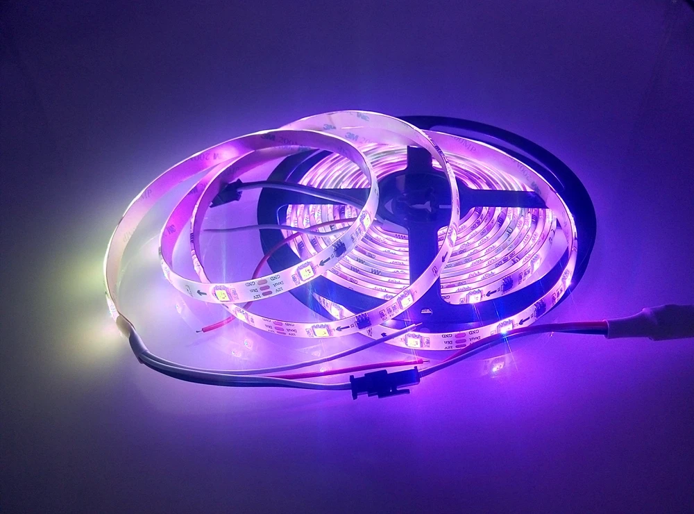 1 м 2 м 3 м 4 м 5 м WS2811 5050 SMD RGB светодиодные ленты адресуемый 30/48/60 светодиодов/m чёрно-белые печатные платы 1 Ic Управление 3 светодиода DC12V