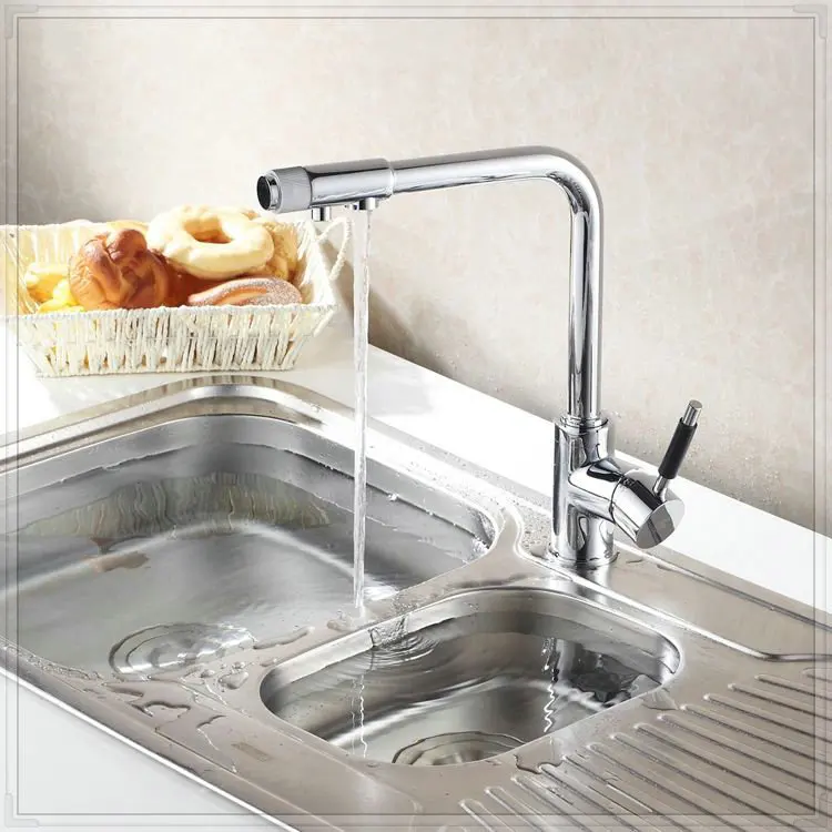 Single Handle water purifier faucet Kitchen Swivel Basin Sink Faucet Vanity Brass Mixer Tap Chrome Crane cocina HJ-0174 | Обустройство