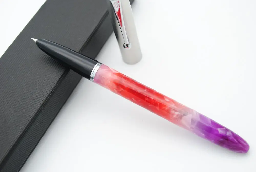 JINHAO 51A целлюлоидная акриловая авторучка стальная крышка Фирменная Новинка 0,38 мм чернильная ручка