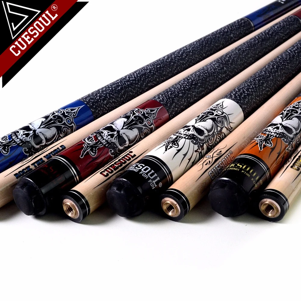 CUESOUL ROCKIN I Maple Pool Cue Stick Set with Blue Carrying Cue Bag - 57