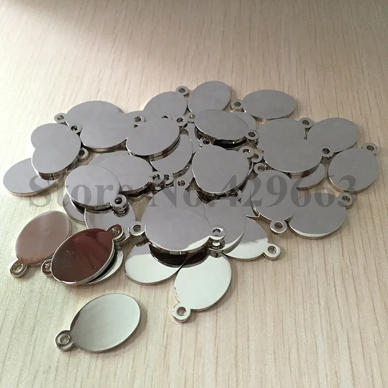 100 шт./лот креативные металлические круглые/овальные Брелоки для ключей брелоки