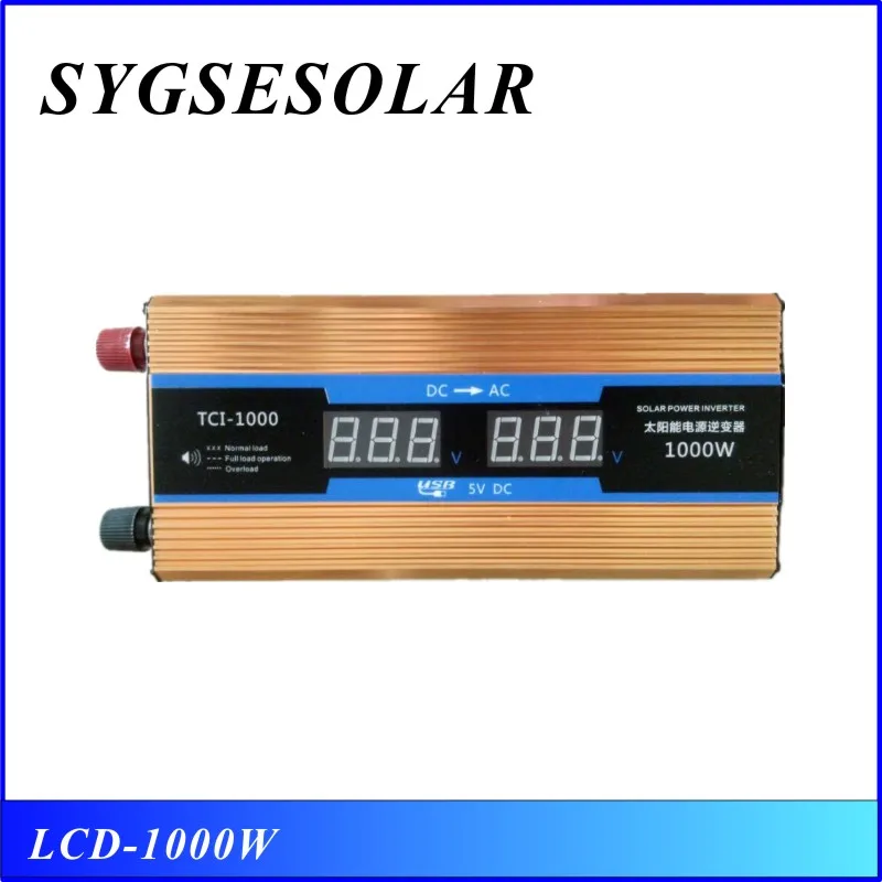 

inverter 12 220 1000w power inverter modified sine wave with LCD display USB port for phone TV computer free shipping