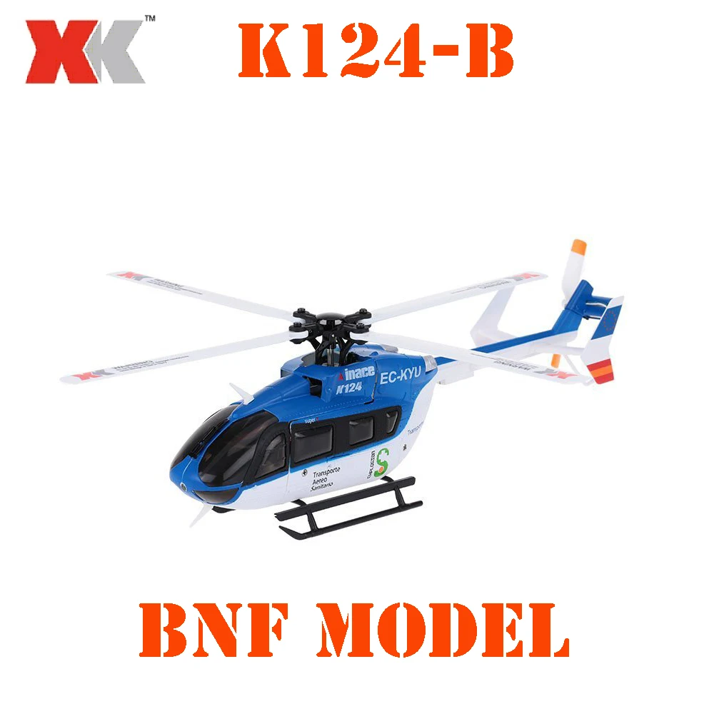 WLToys XK BNF EC145 K124B Радиоуправляемый вертолет 2,4G 6CH 3D 6G система бесщеточный двигатель BNF Радиоуправляемый квадрокоптер Дрон без передатчика