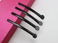 30 black metal flat top curved bobby hair pin clips barrette 62mm with 8mm pad