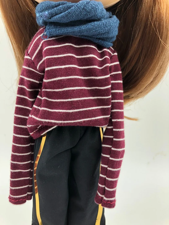T02-X590 Blyth кукольные одежда 1/6 куклы аксессуары azone ручной работы, одежда в полоску Футболка с золотым-обод с широкими штанинами