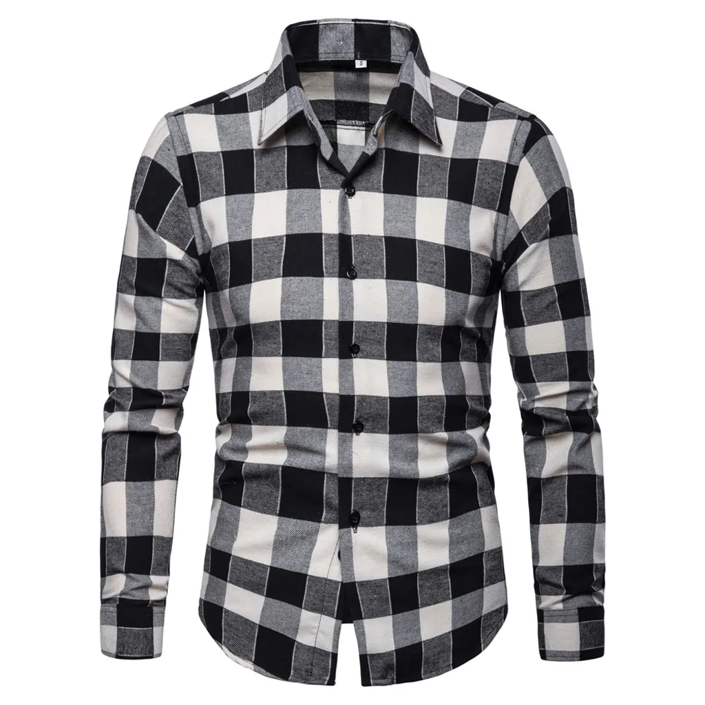 Модная летняя Клетчатая рубашка для мужчин повседневная приталенная мужские