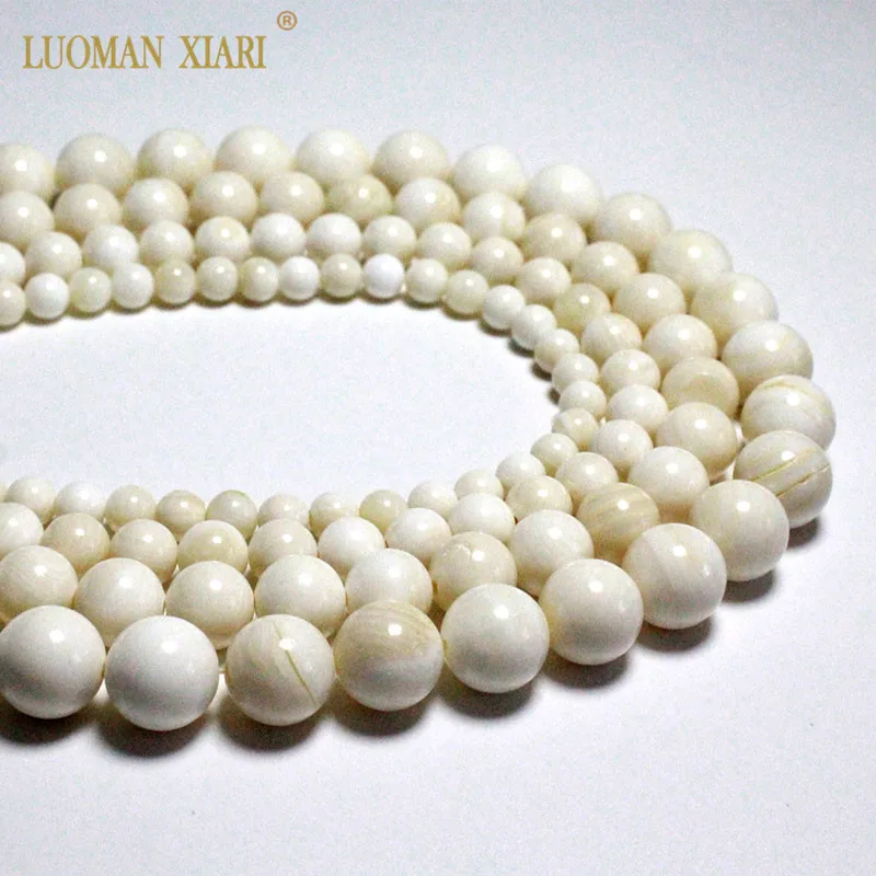 Wholesale 100% Natural Pink White Deep Sea Shell Beads fit DIY Bracelet Necklace For Jewelry Making 6/8/10/12mm Strand 15'' |