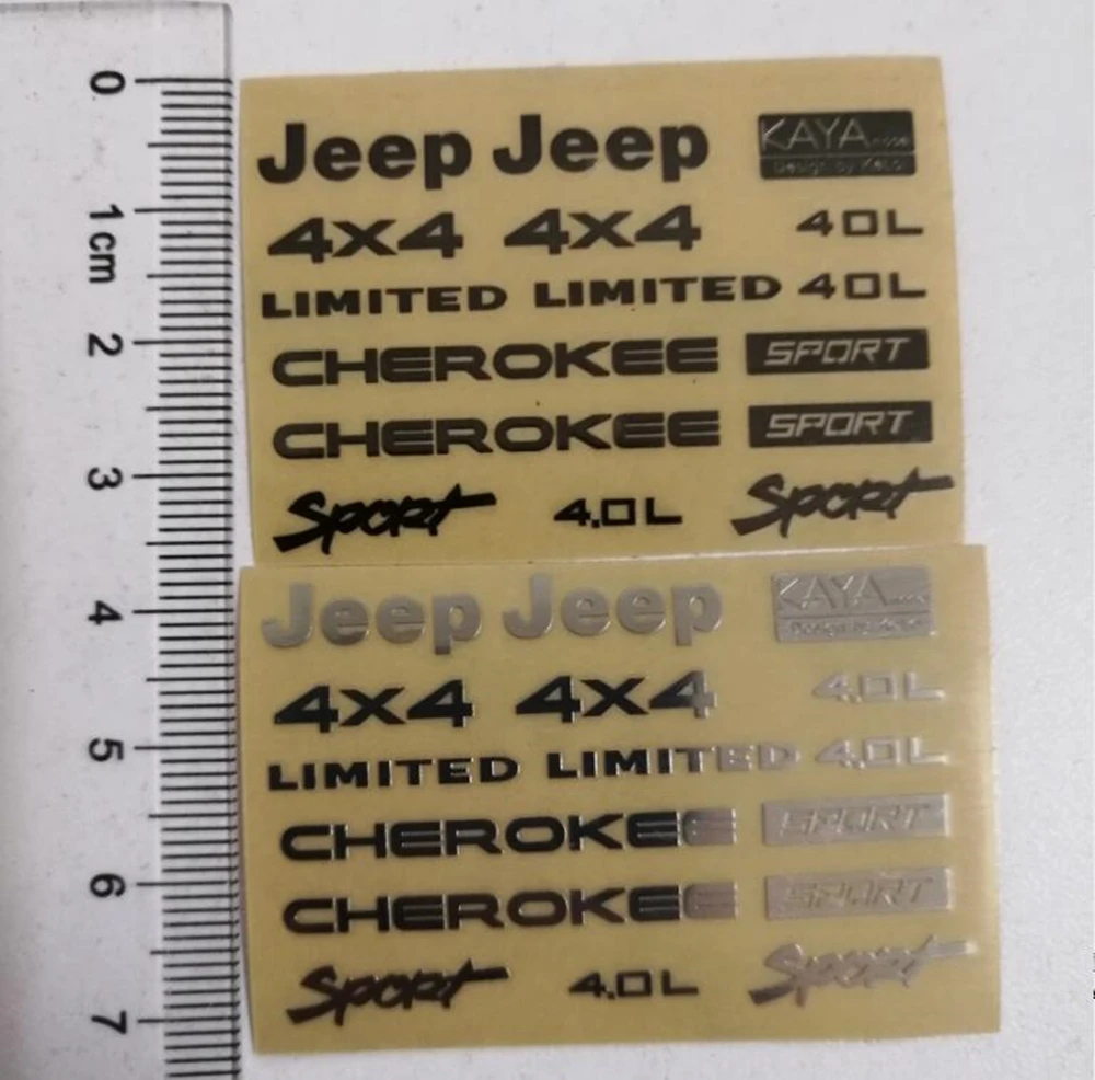 Радиоуправляемая наклейка с логотипом автомобиля для 1/10 AXIAL SCX10 ii JEEP CHEROKEE 90046 4.0L