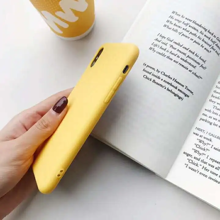 Candy Matte Phone Case For iPhone 11 Pro 7 Plus 6 6s 8 X XR XS MAX Simple Solid Color Ultrathin Scrub Silicon Soft yellow Cover |