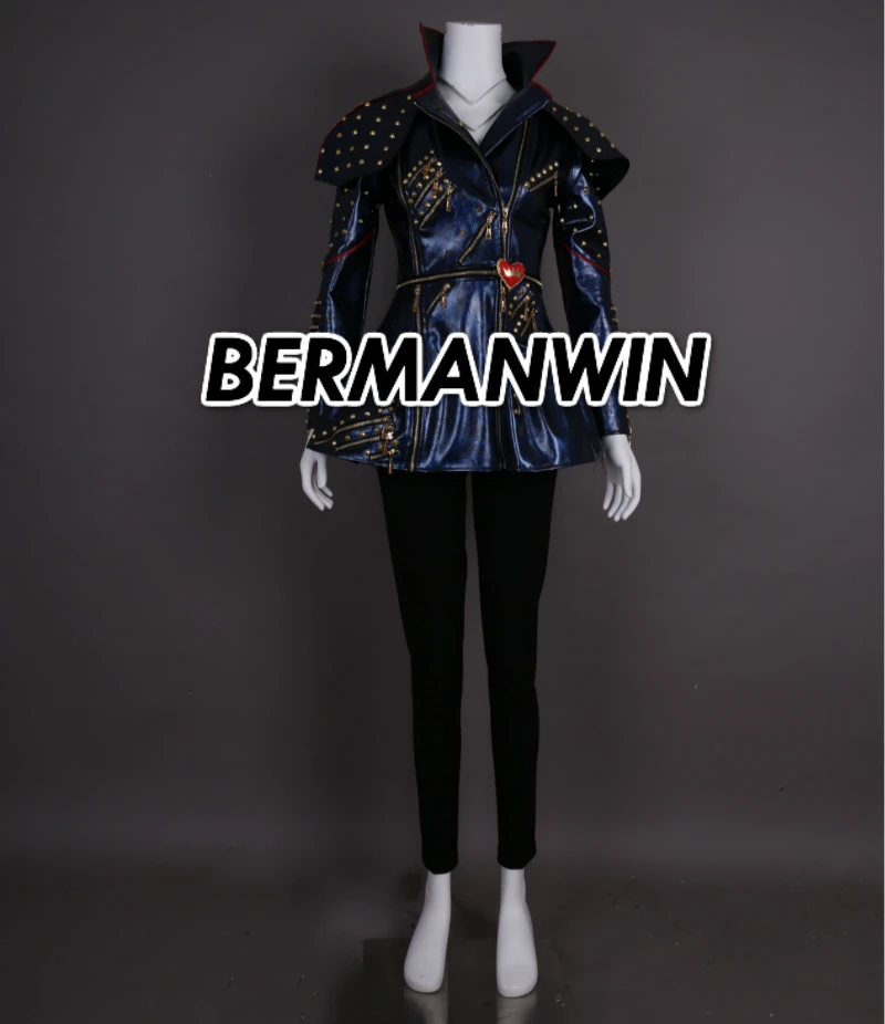 BERMANWIN высокое качество потомки Малефисента злой королевы Эви костюм только синяя куртка Хэллоуин Косплей Костюм для взрослых