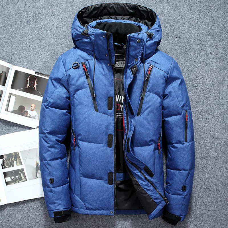 MIACAWOR высокое качество пуховик на утином пуху Мужская Толстая зимняя парка пальто
