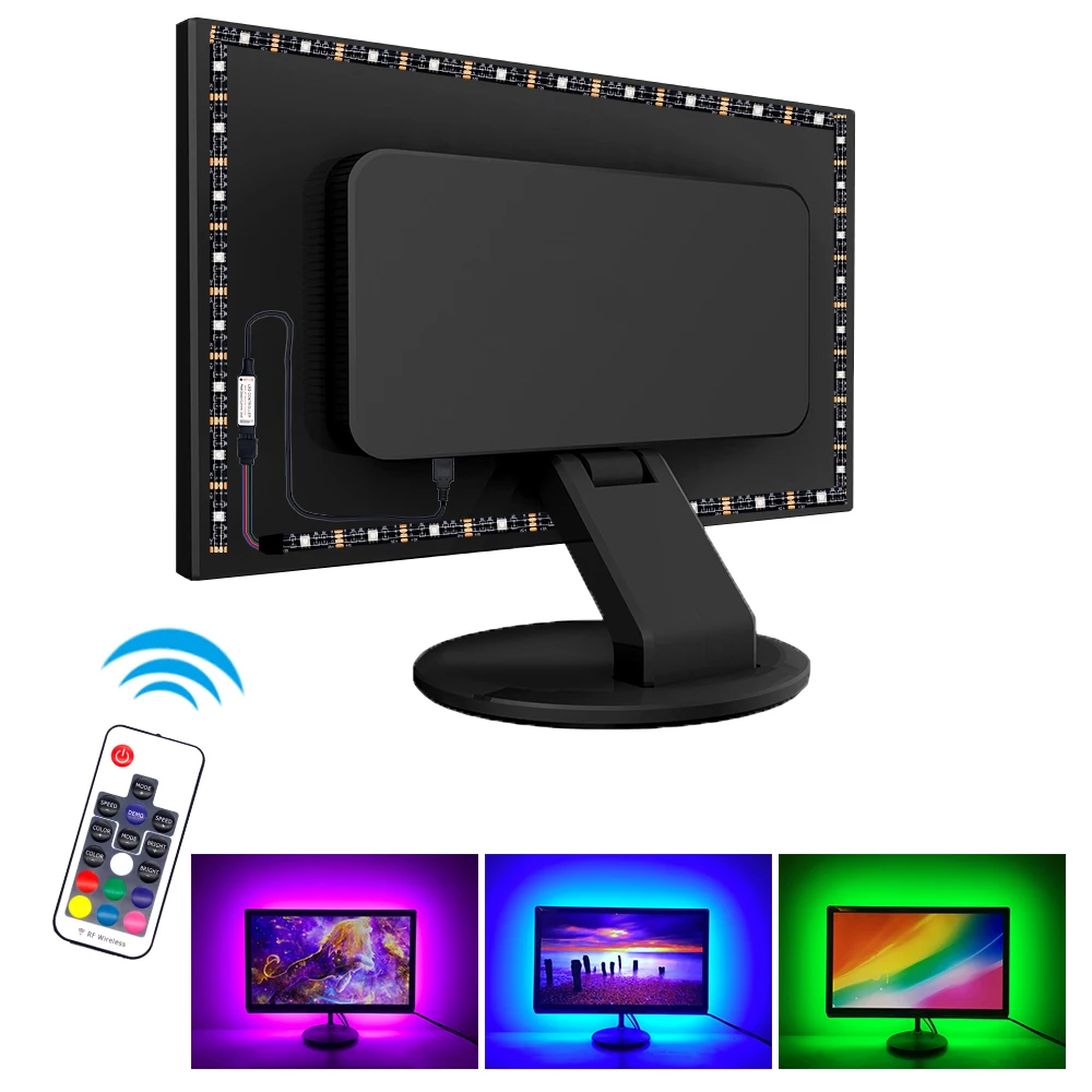 5 в RGB Светодиодная лента USB 5 В Светодиодная лента светильник ТВ ПОДСВЕТКА 2835 1-3 м светильник ing Настольный 5 в Светодиодная лента светильник s лампа лента Диодная лента