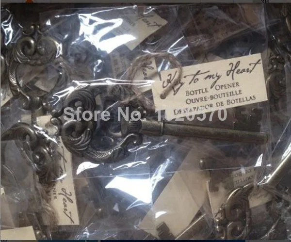 Новое поступление 100 шт./лот ключ к моему сердцу Античная Золотая открывашка для