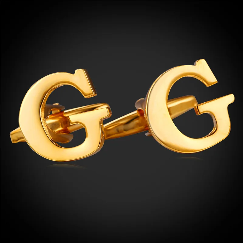 Запонки на пуговицах с буквами G для мужчин Высокое качество Золотой цвет