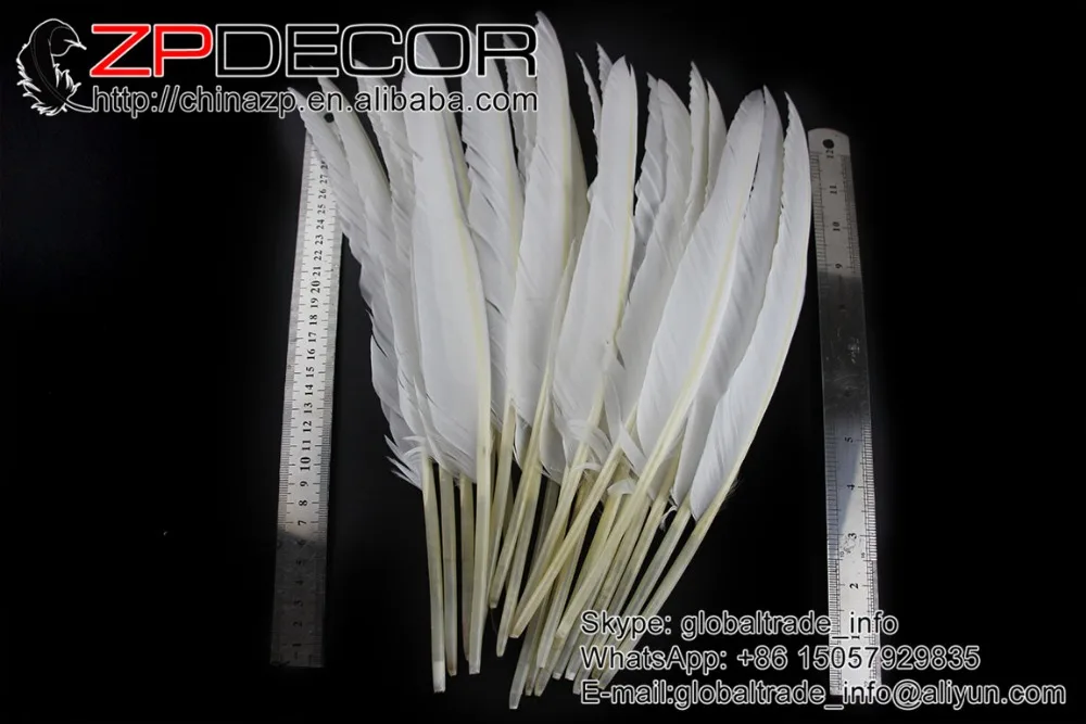 ZPDECOR 50 шт./лот 25-30 см (10-12 дюймов) ручной выбор натурального белого гусиного пера