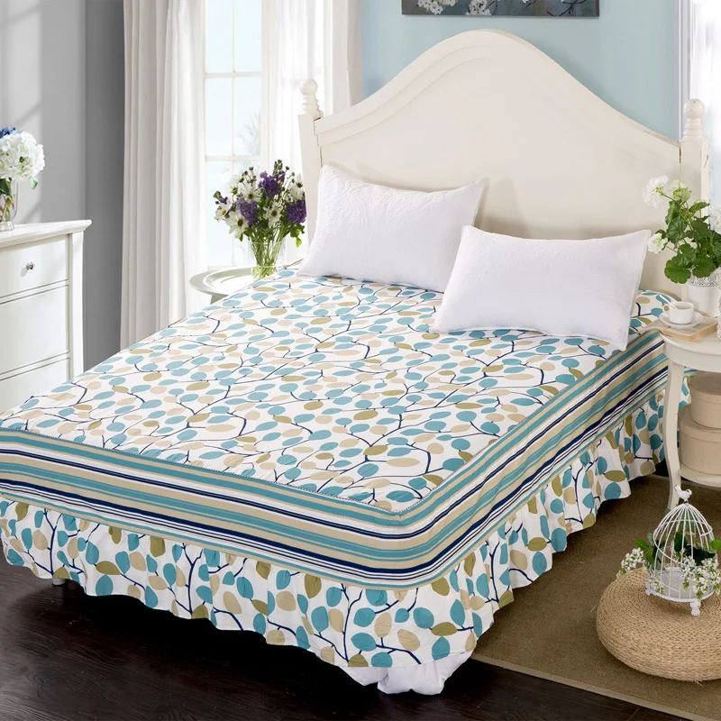 bedspread-21 1pc New Cotton Bespread Fashion Soft Comfortable Bed Skirt Non-slip Queen King Size Fitted Bed Sheet - Цвет: bedspread-21