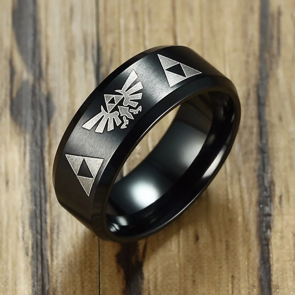Мужское кольцо из нержавеющей стали Legend of Zelda Triforce коническая Свадебная повязка