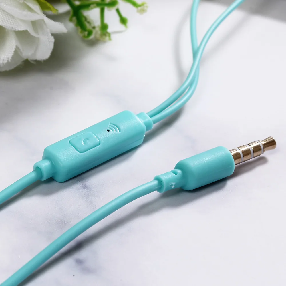 KISSCASE Универсальные наушники карамельных цветов вкладыши с микрофоном проводные