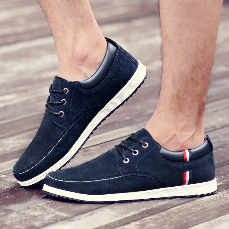 Мужская кожаная обувь для скейтбординга мягкая дышащая уличная спортивная на