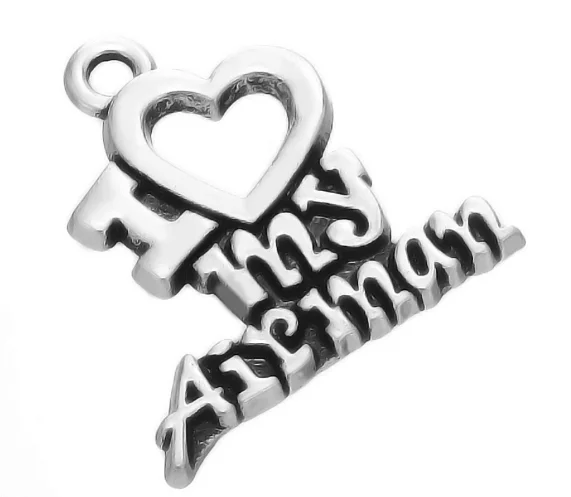 

50pcs I love airman Charms Antique silver pendant Handmade earring bracelet necklace Jewelry Making DIY accessories