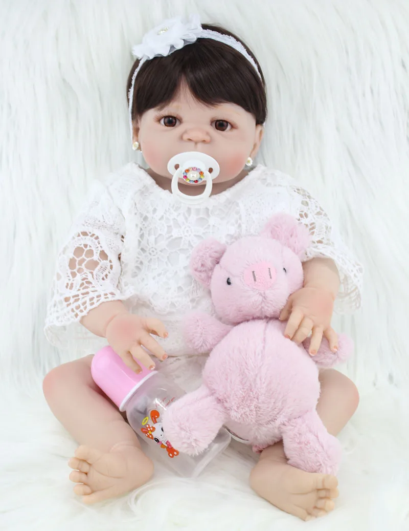 

55cm Full Body Silicone Bebe Reborn Girl Doll Toddler Toy Lifelike 22" Vinyl Princess Doll Waterproof Birthday Gift for Girl